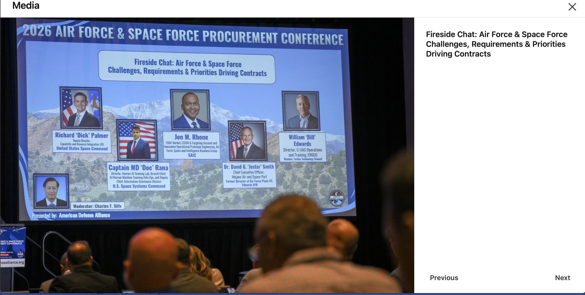 Air Force and Space Force Procurement Conference fireside chat featuring MD S. Doc Rana and fellow panelists